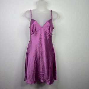 Victoria's Secret Slip Dress M Purple Silk Y2K Quiet Luxury Minimalist Coquette